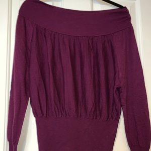 Free People off shoulder xs wine sweater